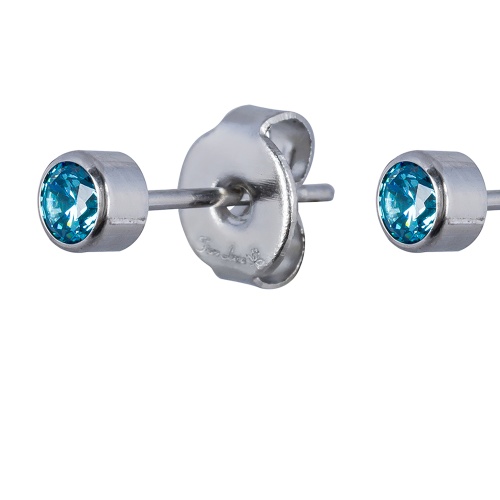 Пусеты Fiore Luna Cubic zirconia Aquamarine, SWE0128 A S фото 3